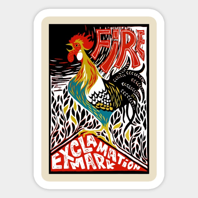 Fire, Exclamation Mark - IT Crowd Tribute Sticker by LadaZodak